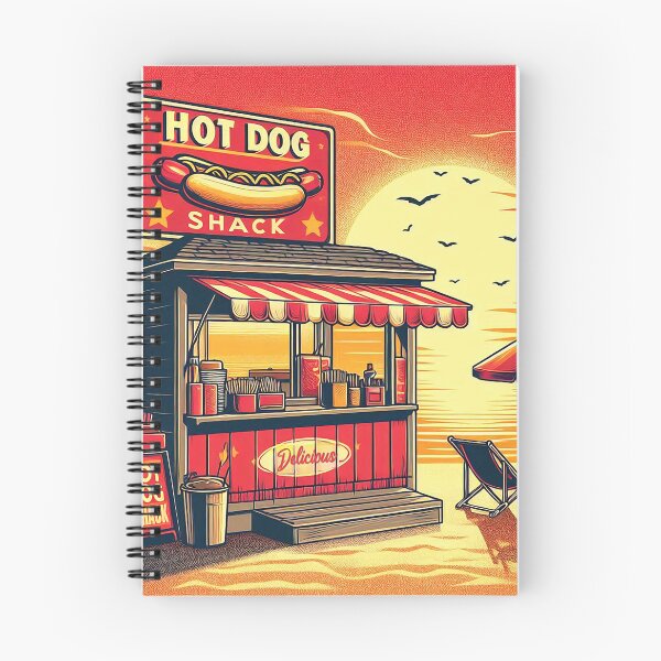 Item preview, Retro Hot Dog Shack on the Beach designed and sold by ArtFactoryAI.
