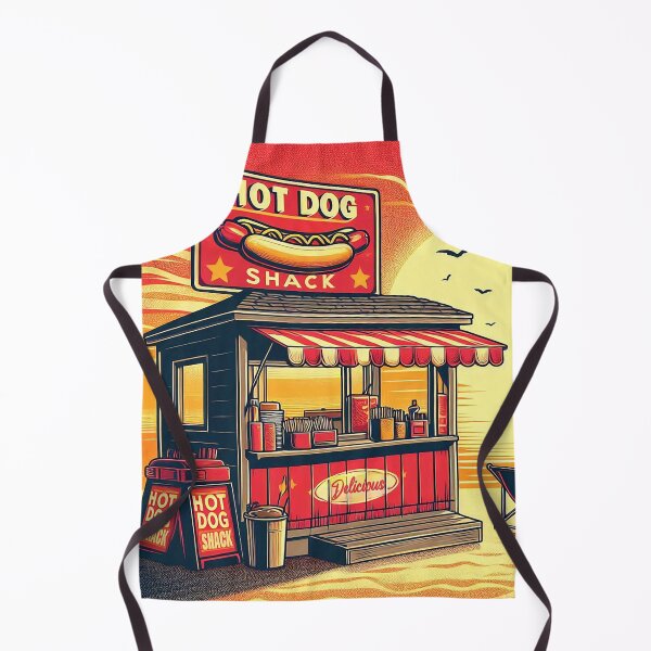 Item preview, Retro Hot Dog Shack on the Beach designed and sold by ArtFactoryAI.