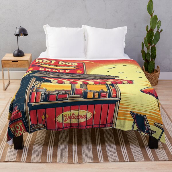 Item preview, Retro Hot Dog Shack on the Beach designed and sold by ArtFactoryAI.