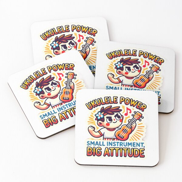 Item preview, Ukulele Power Small Instrument Big Attitude Cute Music Lover Design Guitarist Sticker Gift for Music Lover Hawaii Musical Humor Ukulele Sticker designed and sold by ButonDesign.
