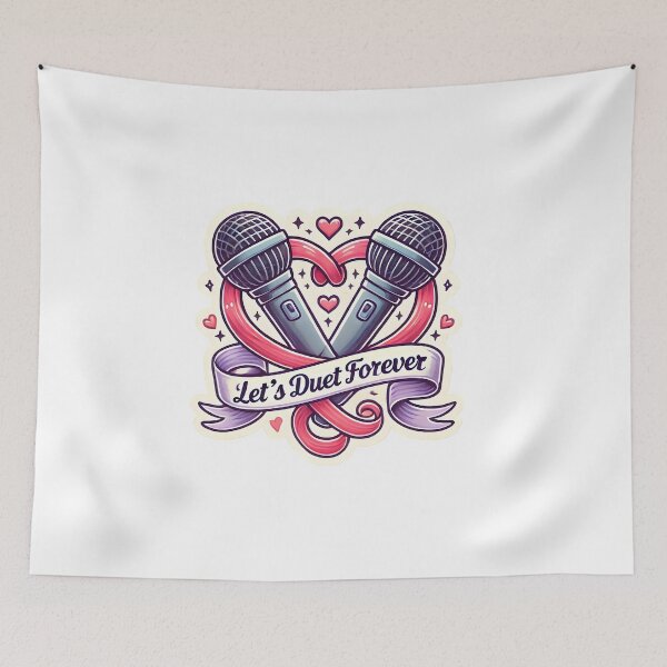 Item preview, Let’s Duet Forever Cute Microphone Couple Music Pun Design for Lovers & Singers designed and sold by ButonDesign.