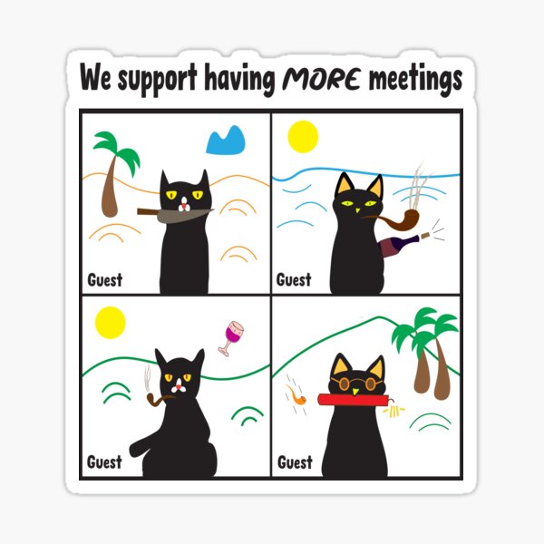 Artikel-Vorschau von Weniger Meetings, bitte – Katzen-Zoom-Anruf in der Natur, designt und verkauft von Sarcastic designs.