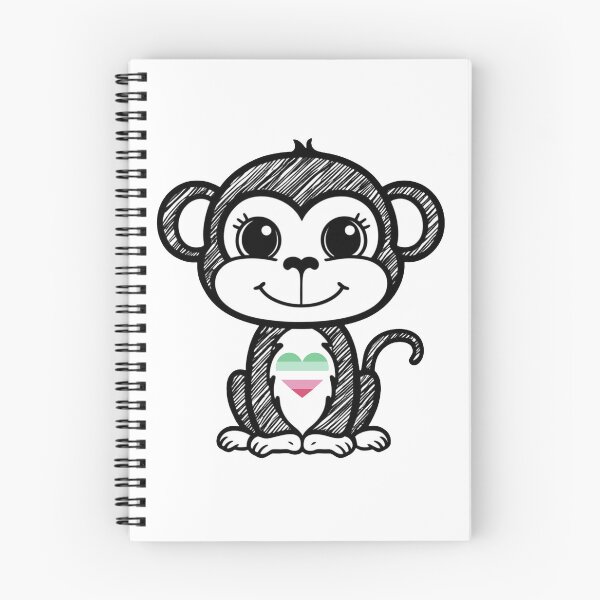 Item preview, Cute Pride Monkey with Abrosexual Pride Heart  designed and sold by Travelslightly.