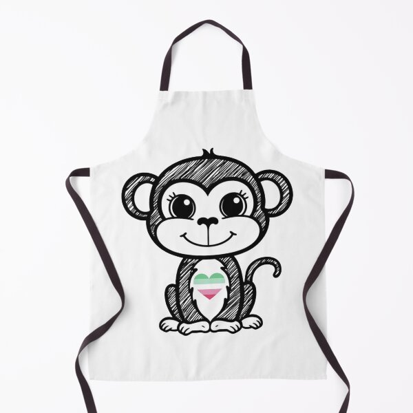 Item preview, Cute Pride Monkey with Abrosexual Pride Heart  designed and sold by Travelslightly.
