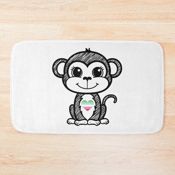 Item preview, Cute Pride Monkey with Abrosexual Pride Heart  designed and sold by Travelslightly.