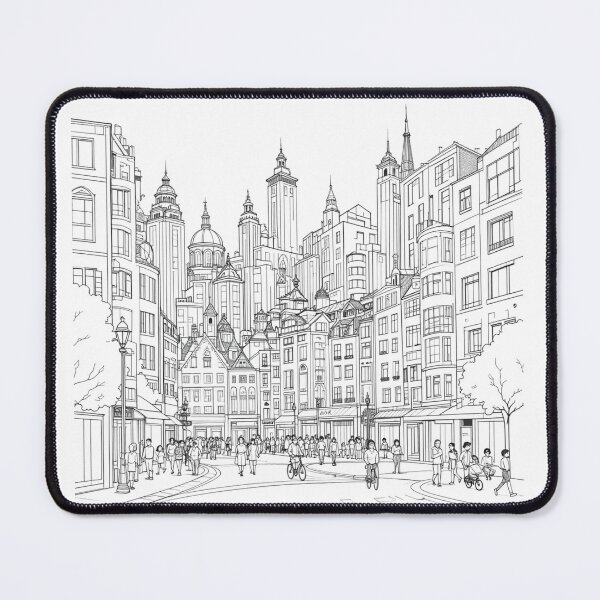 Item preview, Modern City Illustration – Detailed Urban Architectural Design designed and sold by Suerte1111.