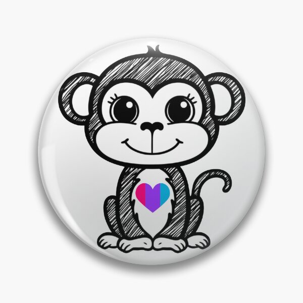 Item preview, Cute Pride Monkey with Androgynous Pride Heart  designed and sold by Travelslightly.