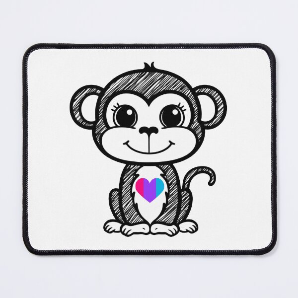 Item preview, Cute Pride Monkey with Androgynous Pride Heart designed and sold by Travelslightly.