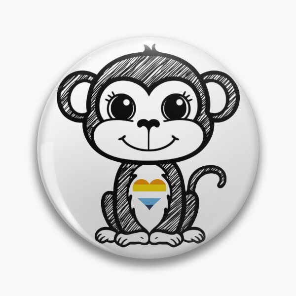 Item preview, Cute Pride Monkey with AroAce Pride Heart  designed and sold by Travelslightly.