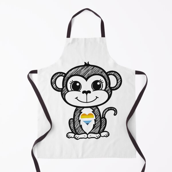 Item preview, Cute Pride Monkey with AroAce Pride Heart  designed and sold by Travelslightly.