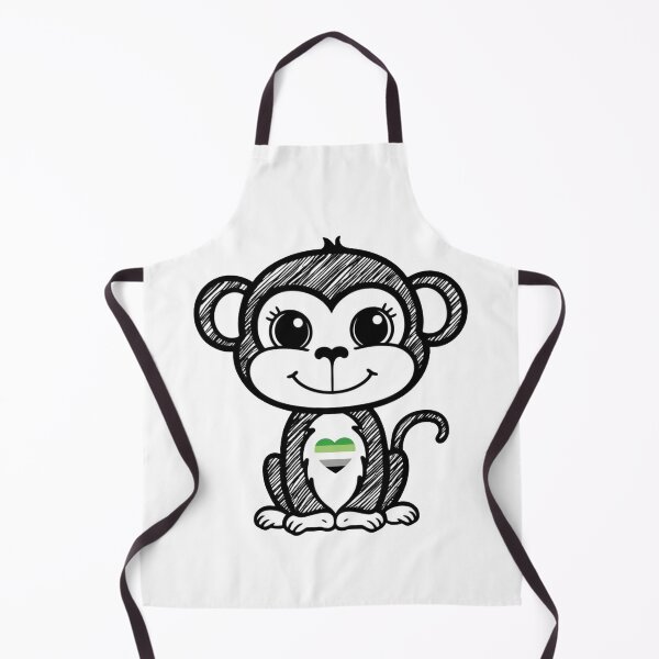 Item preview, Cute Pride Monkey with Aromantic Pride Heart  designed and sold by Travelslightly.