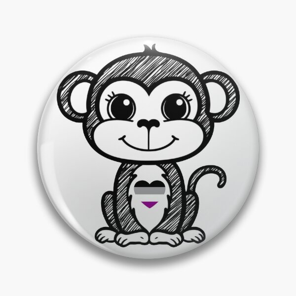 Item preview, Cute Pride Monkey with Asexual Pride Heart  designed and sold by Travelslightly.