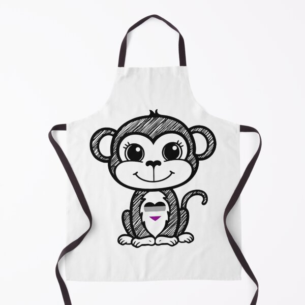 Item preview, Cute Pride Monkey with Asexual Pride Heart  designed and sold by Travelslightly.