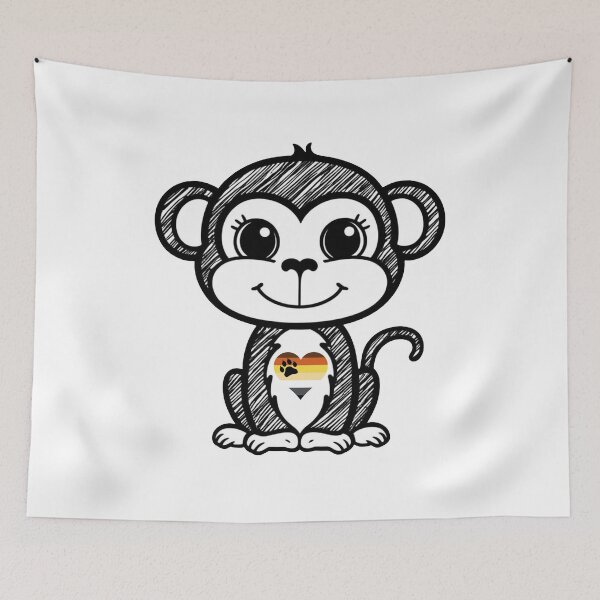 Item preview, Cute Pride Monkey with Gay Bear Pride Heart  designed and sold by Travelslightly.