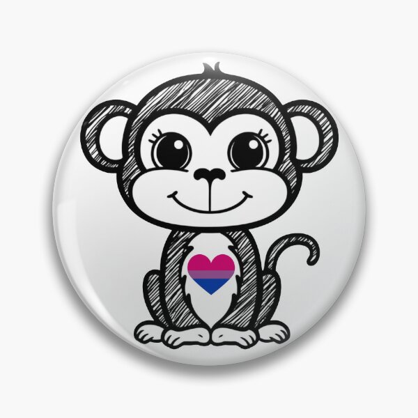 Item preview, Cute Pride Monkey with Bisexual Pride Heart  designed and sold by Travelslightly.