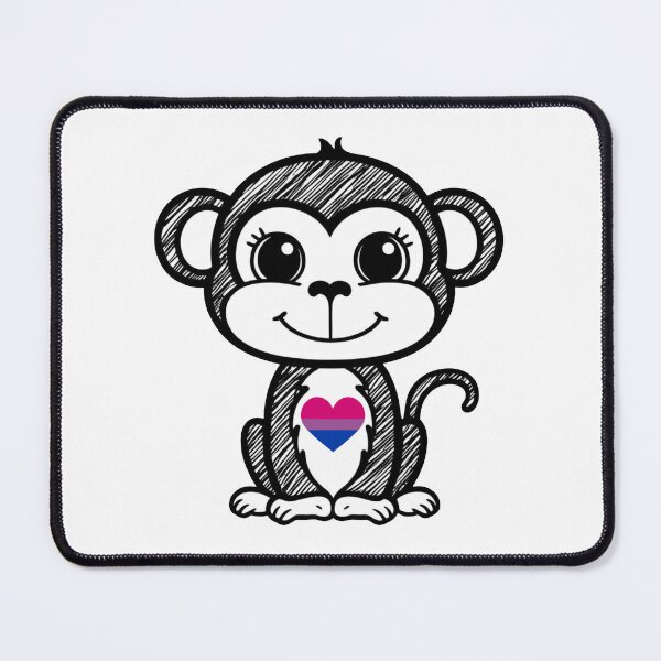 Item preview, Cute Pride Monkey with Bisexual Pride Heart designed and sold by Travelslightly.