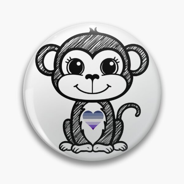 Item preview, Cute Pride Monkey with Butch Pride Heart  designed and sold by Travelslightly.