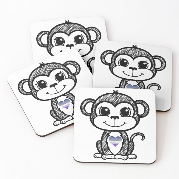 Item preview, Cute Pride Monkey with Butch Pride Heart  designed and sold by Travelslightly.