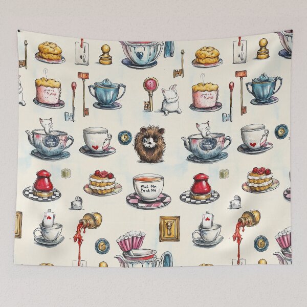 Item preview, Teacups, Mushrooms, Cards And Chaos At Six designed and sold by Piotrek0001.