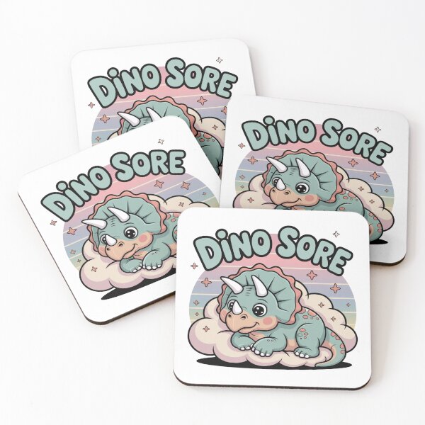 Item preview, Dino Sore Sticker designed and sold by NicolasGlowArt.
