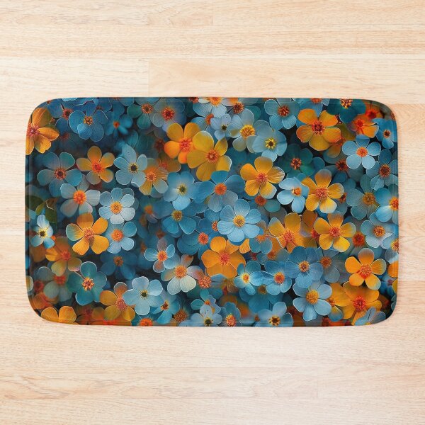 Item preview, Beautiful Little Orange and Blue Flowers designed and sold by HoskingInd.