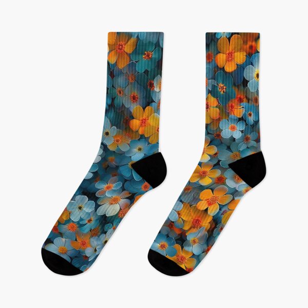 Item preview, Beautiful Little Orange and Blue Flowers designed and sold by HoskingInd.