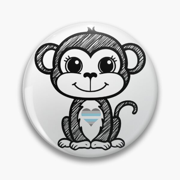 Item preview, Cute Pride Monkey with Demiboy Pride Heart  designed and sold by Travelslightly.
