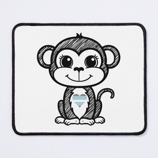 Item preview, Cute Pride Monkey with Demiboy Pride Heart designed and sold by Travelslightly.
