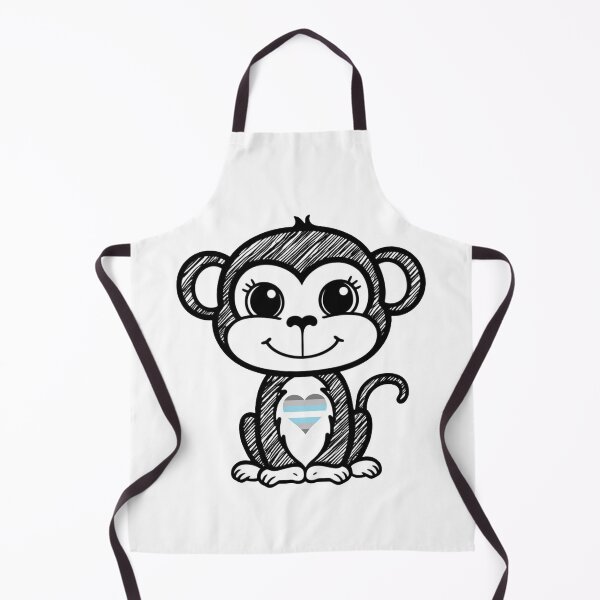 Item preview, Cute Pride Monkey with Demiboy Pride Heart  designed and sold by Travelslightly.