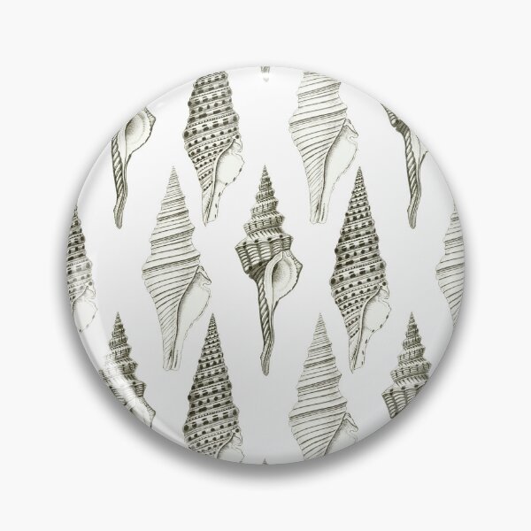 Item preview, Black and White Seashell Line Drawings Pattern designed and sold by GnosisCollage.