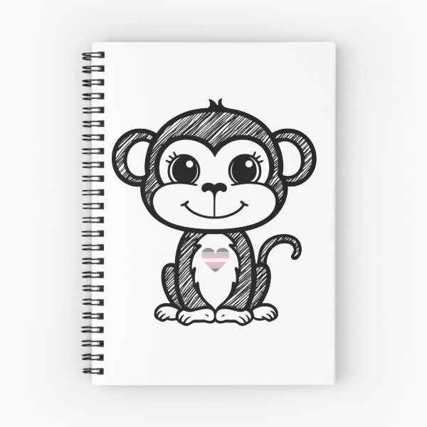 Item preview, Cute Pride Monkey with Demigirl Pride Heart  designed and sold by Travelslightly.