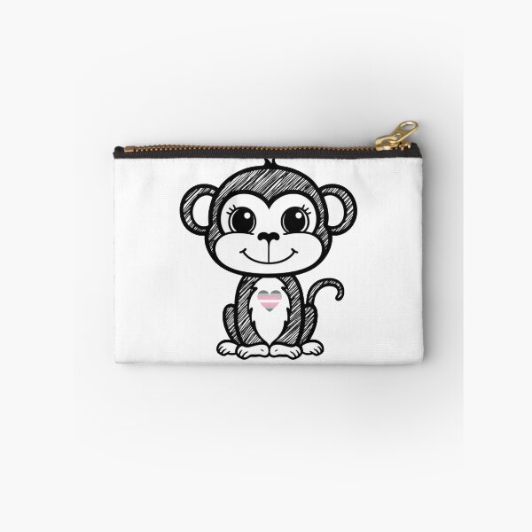 Item preview, Cute Pride Monkey with Demigirl Pride Heart  designed and sold by Travelslightly.