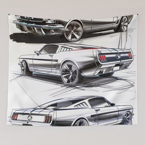 Item preview, 1966 Ford Mustang Fastback Design Sketches designed and sold by HoskingInd.