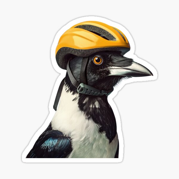 Item preview, Australian Magpie, bike helmet designed and sold by FayBeesDesigns.