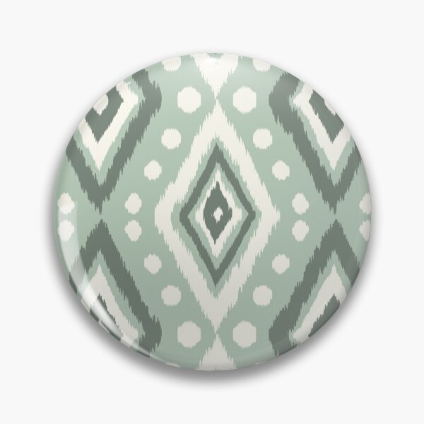 Item preview, Sage Green Ikat Diamond Pattern with Textured Brushstroke Effect designed and sold by InkAmsterdam.