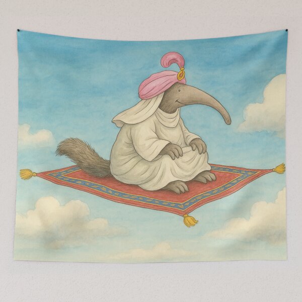 Item preview, Anteater on a flying carpet designed and sold by Mauswohn.