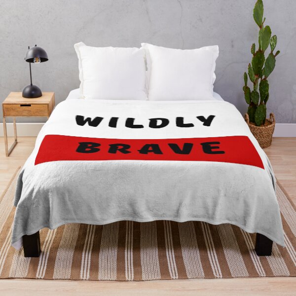 Item preview, WILDLY BRAVE, Bold Font, Quotes, Red, Strong, Words designed and sold by AASparksDesigns.