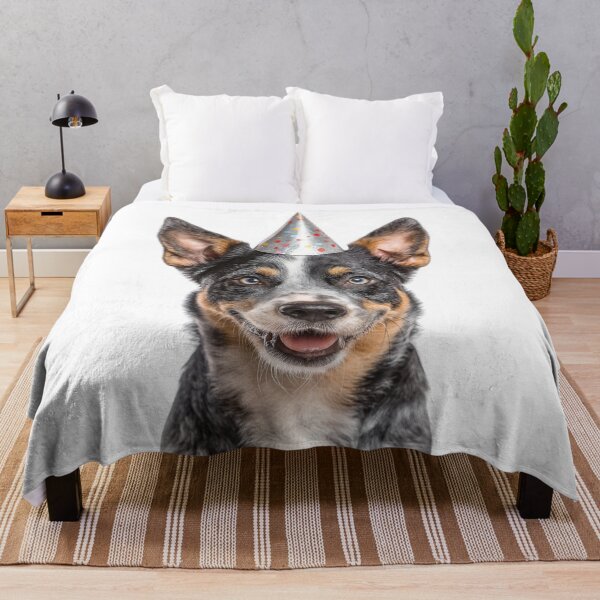 Item preview, Cute Australian Cattle dog with Party Hat Birthday Celebration designed and sold by LazyOwlStore.