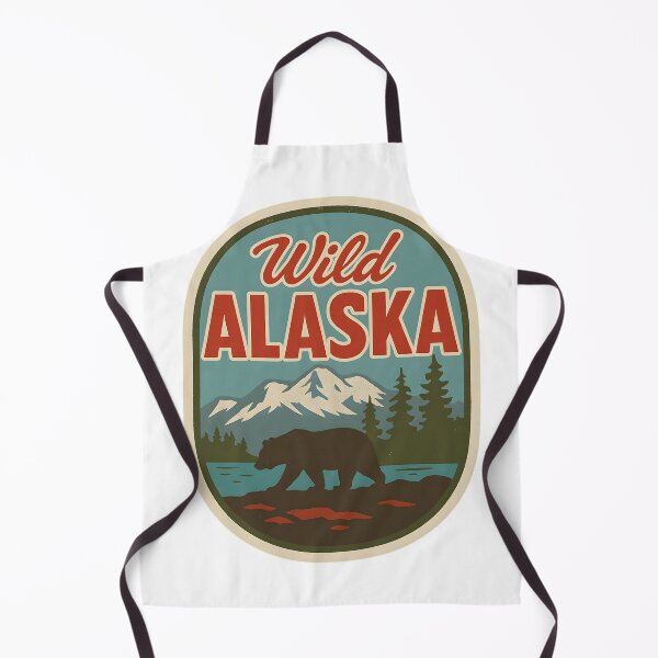 Aperçu de l'œuvre Autocollant vintage de voyage en Alaska sauvage créée et vendue par LoveLabDesign.