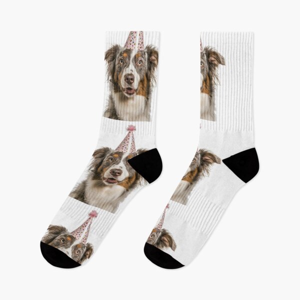 Item preview, Cute Australian Shepherd dog with Party Hat Birthday Celebration designed and sold by LazyOwlStore.