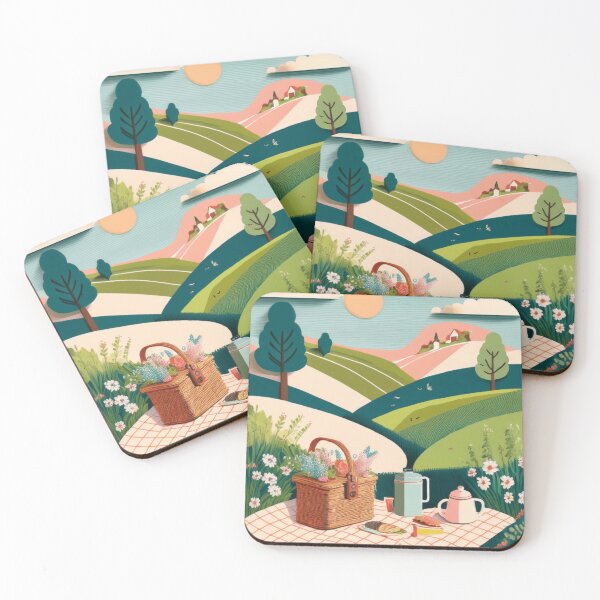 Item preview, Countryside Picnic Poster – Matisse Cut-Out Style designed and sold by LovinglyLeila.
