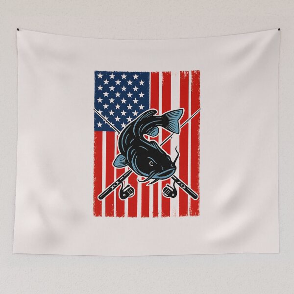 Item preview, 4th of July Fishing USA Flag Catfish Catfishing Patriotic designed and sold by facegm.