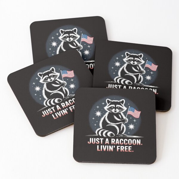 Item preview, Just a Raccoon Livin Free – Feral But Free 4th of July designed and sold by Slavicsoul.
