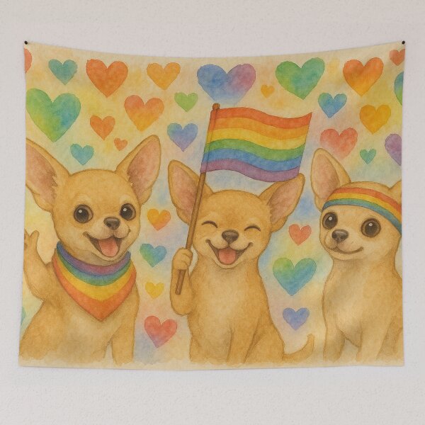 Item preview, funny Chihuahuas celebrate Pride Month designed and sold by Mauswohn.