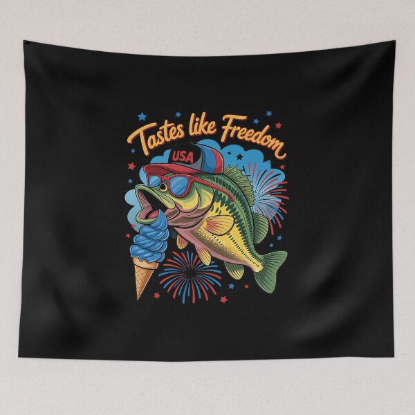 Item preview, Funny Usa Fishing Tastes Like Freedom 4th Of July America designed and sold by diyoor.