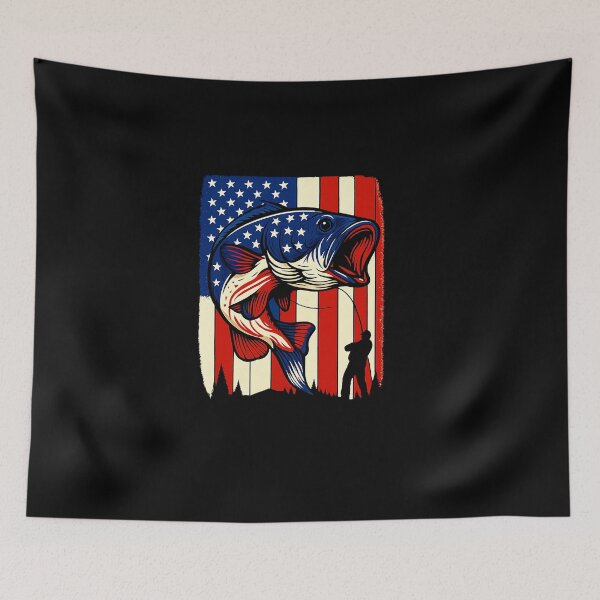 Item preview, Men Bass Fishing American Flag Patriotic 4th of July Fishing designed and sold by diyoor.
