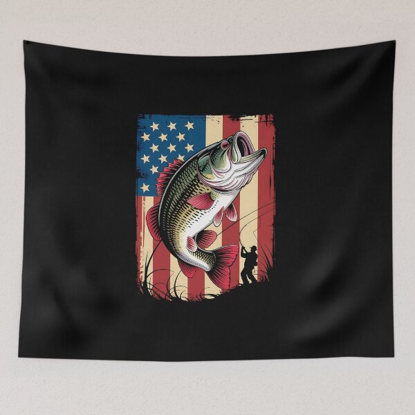 Item preview, Men Bass Fishing American Flag Patriotic 4th of July Fishing designed and sold by diyoor.
