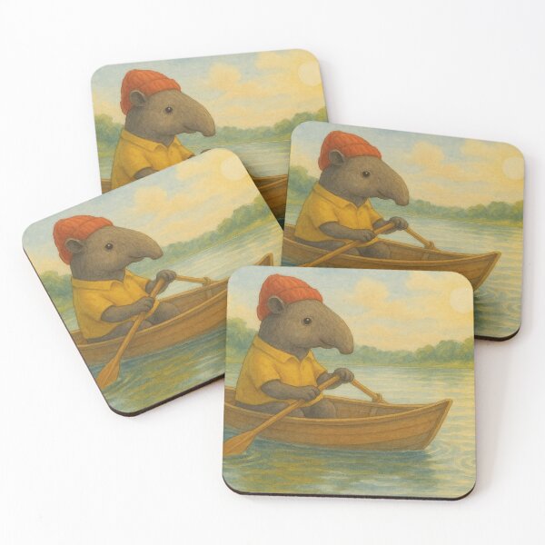 Item preview, Cute tapir in a rowboat designed and sold by Mauswohn.