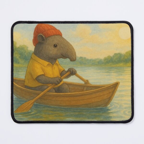 Item preview, Cute tapir in a rowboat designed and sold by Mauswohn.