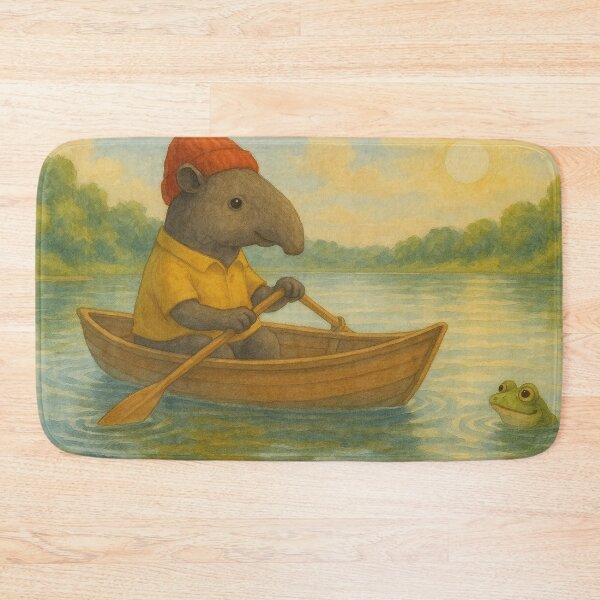 Item preview, Cute tapir in a rowboat designed and sold by Mauswohn.